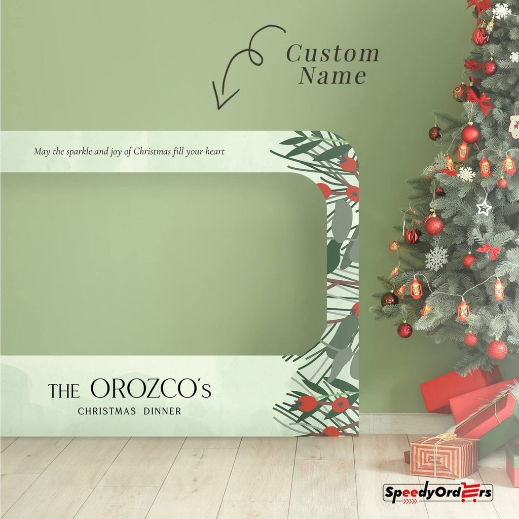 Personalized Classic Mistletoe Christmas Photo Booth Frame - SpeedyOrders