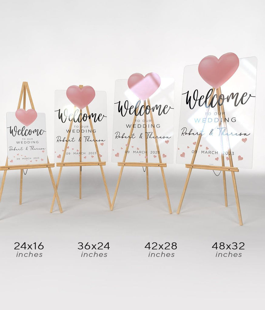 Personalized Clear Acrylic Wedding Sign - SpeedyOrders