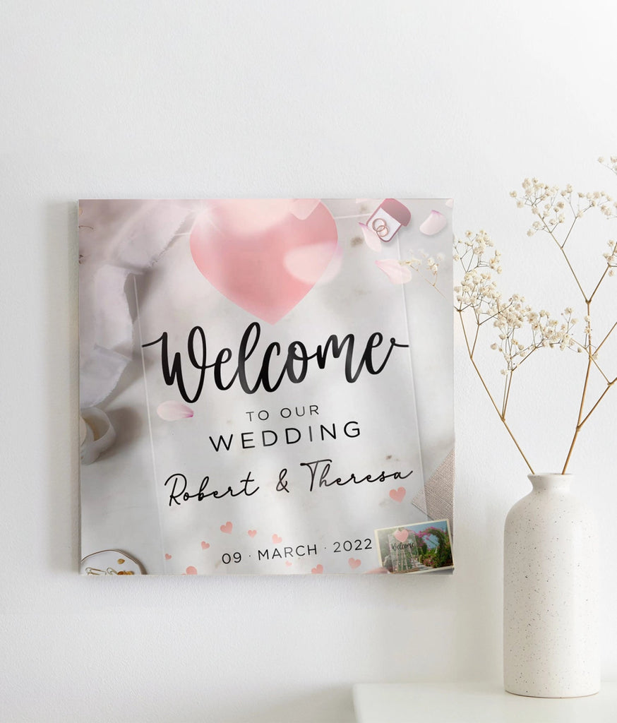 Personalized Clear Acrylic Wedding Sign - SpeedyOrders