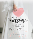 Personalized Clear Acrylic Wedding Sign - SpeedyOrders