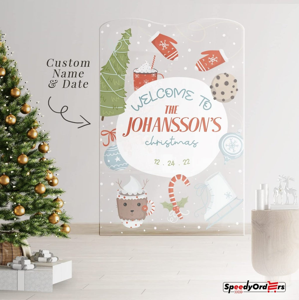 Personalized Dashing Through The Snow Welcome Sign - SpeedyOrders