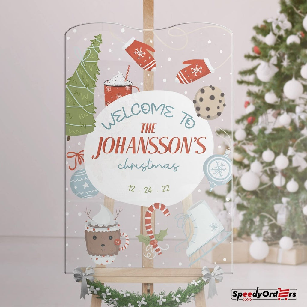 Personalized Dashing Through The Snow Welcome Sign - SpeedyOrders