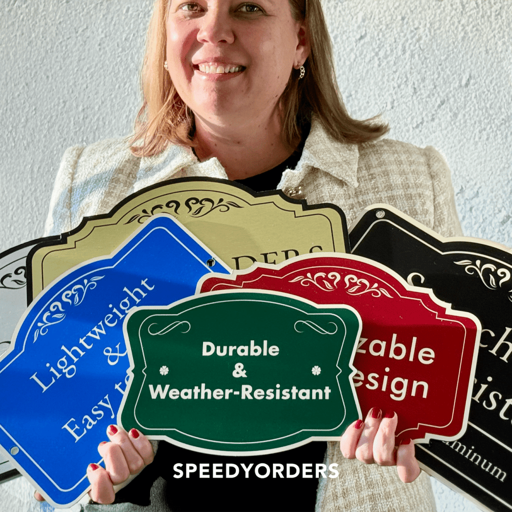 Personalized Decorative Outdoor Silver Brushed Metal Signs, Customized Silver Brushed Driveway Signs - SpeedyOrders