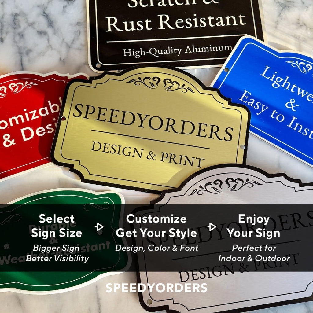 Personalized Outdoor Silver Brushed Metal Signs | SpeedyOrders