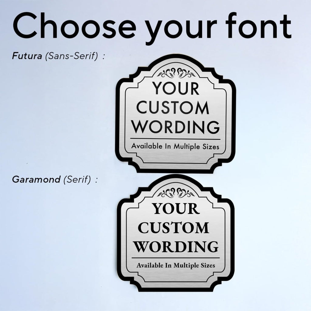 Personalized Decorative Outdoor Silver Brushed Metal Signs, Customized Silver Brushed Driveway Signs - SpeedyOrders