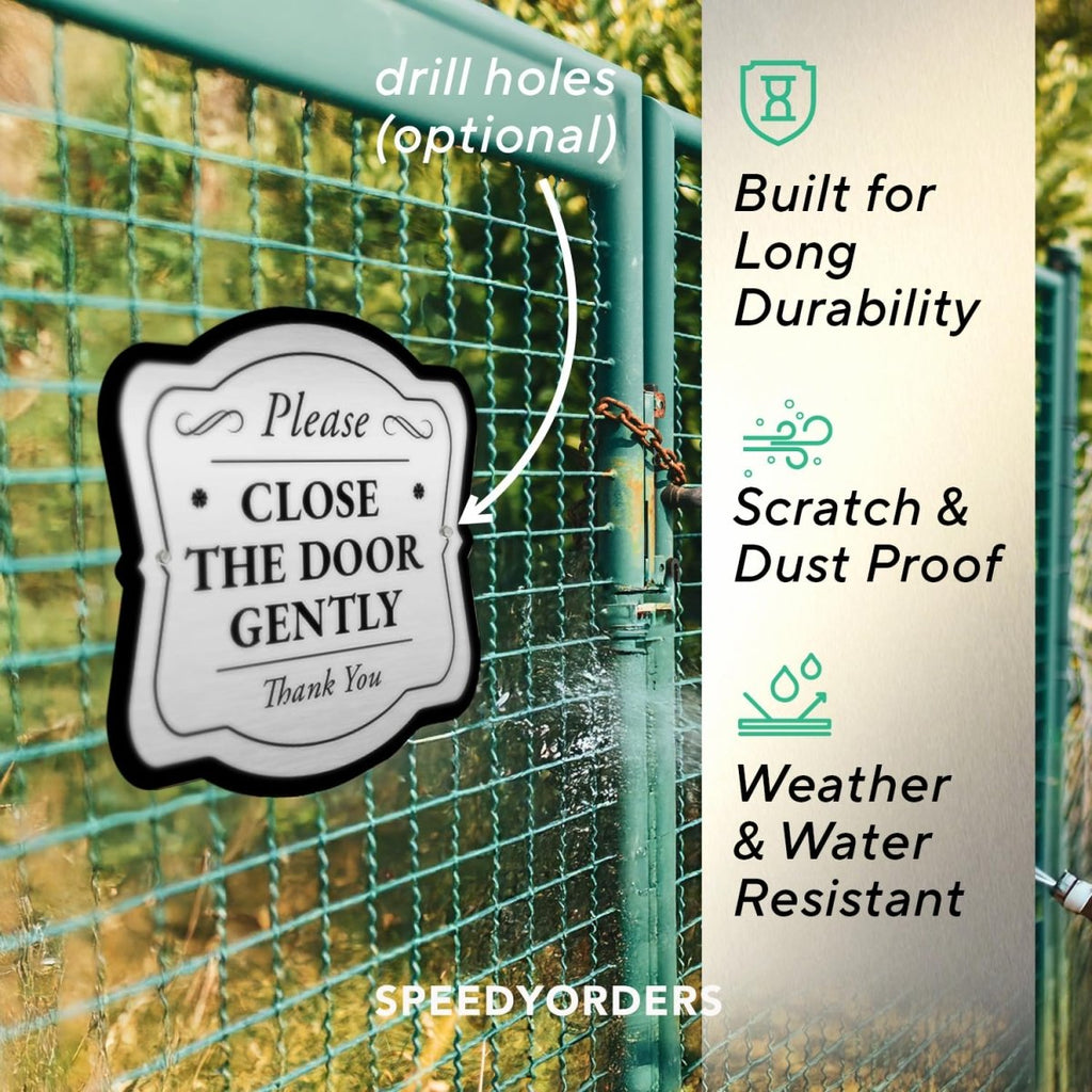 Personalized Decorative Outdoor Silver Brushed Metal Signs, Customized Silver Brushed Driveway Signs - SpeedyOrders