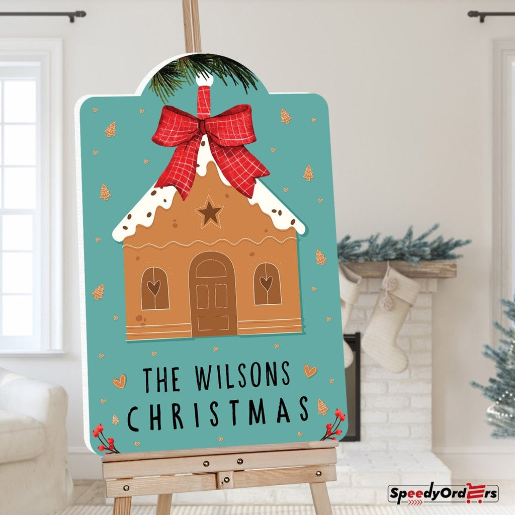 Personalized Family Christmas Sign, Custom Christmas Party Welcome Sign - SpeedyOrders