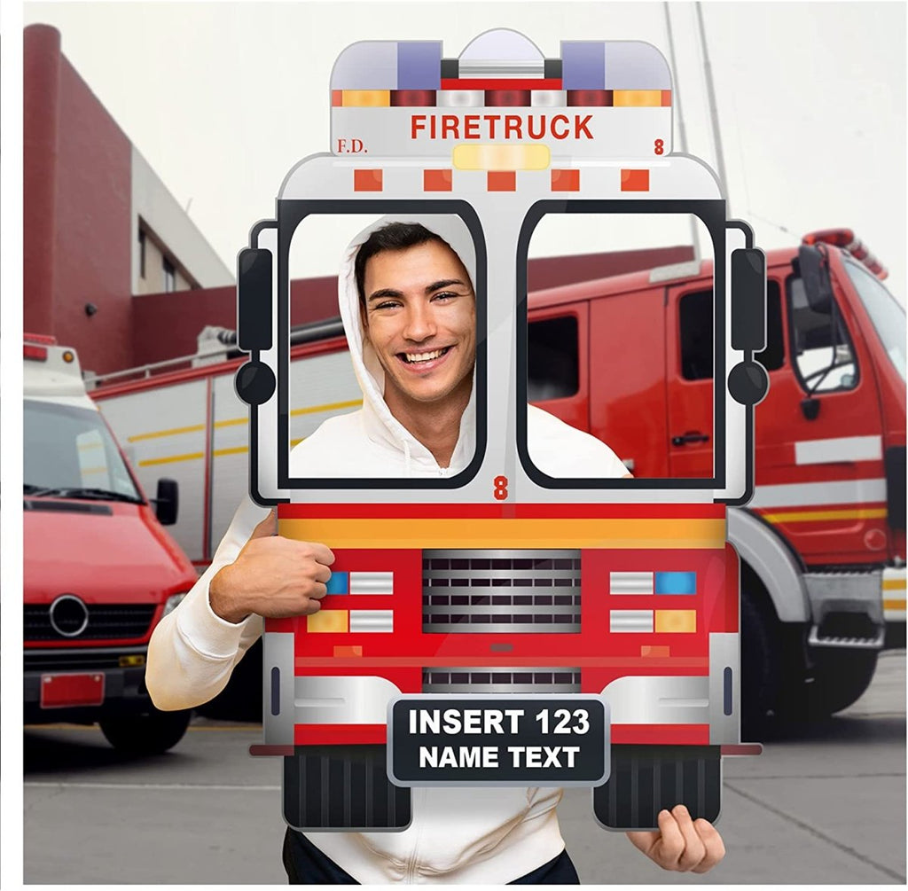 Personalized Fire Truck Photo Booth Frame - SpeedyOrders