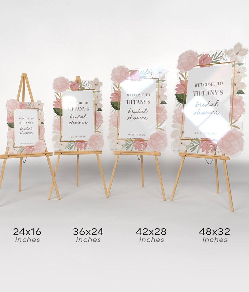 Personalized Floral Pink Bridal Shower Sign SpeedyOrders
