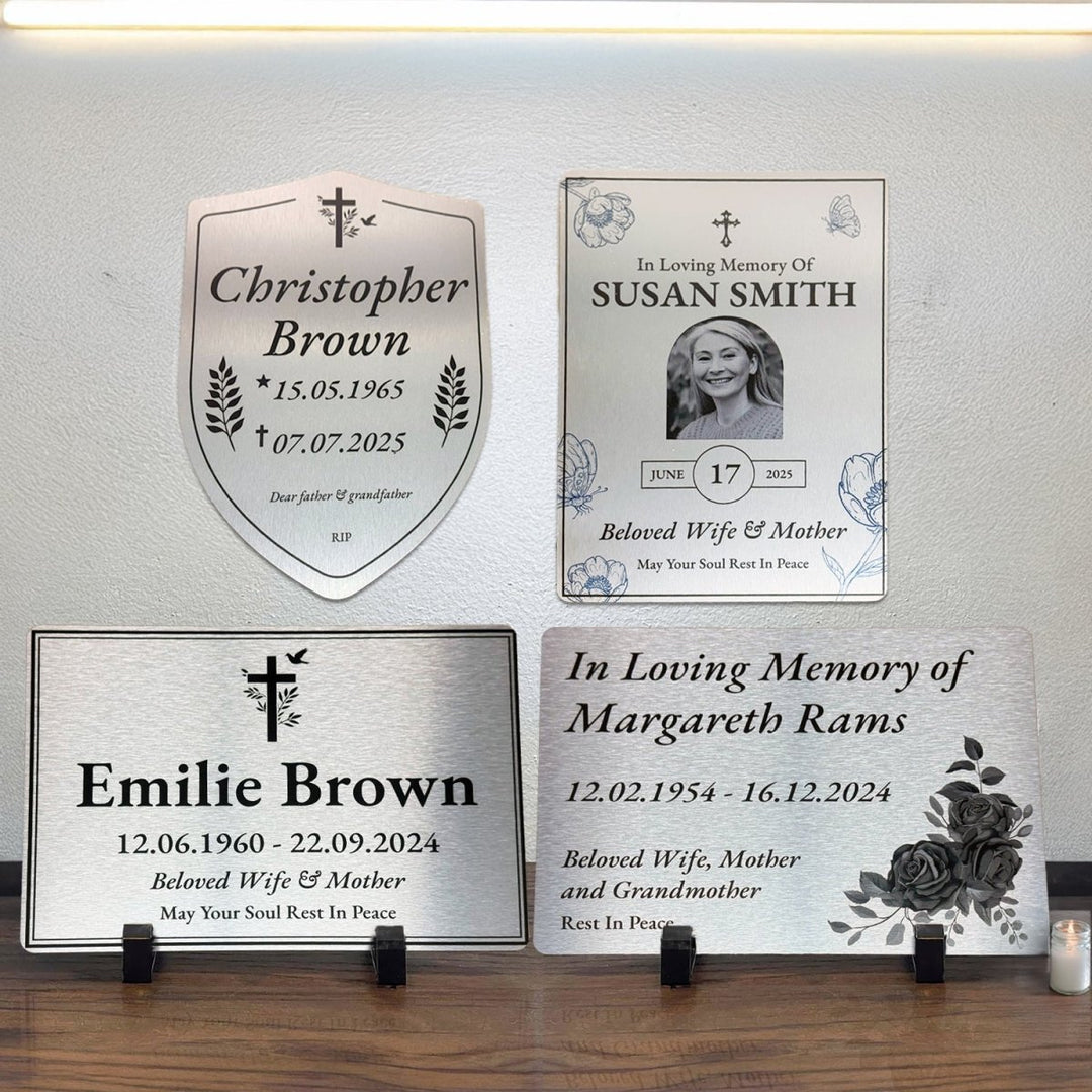 Personalized Funeral Sign Metal Casket Plaque Memorial Signs - SpeedyOrders