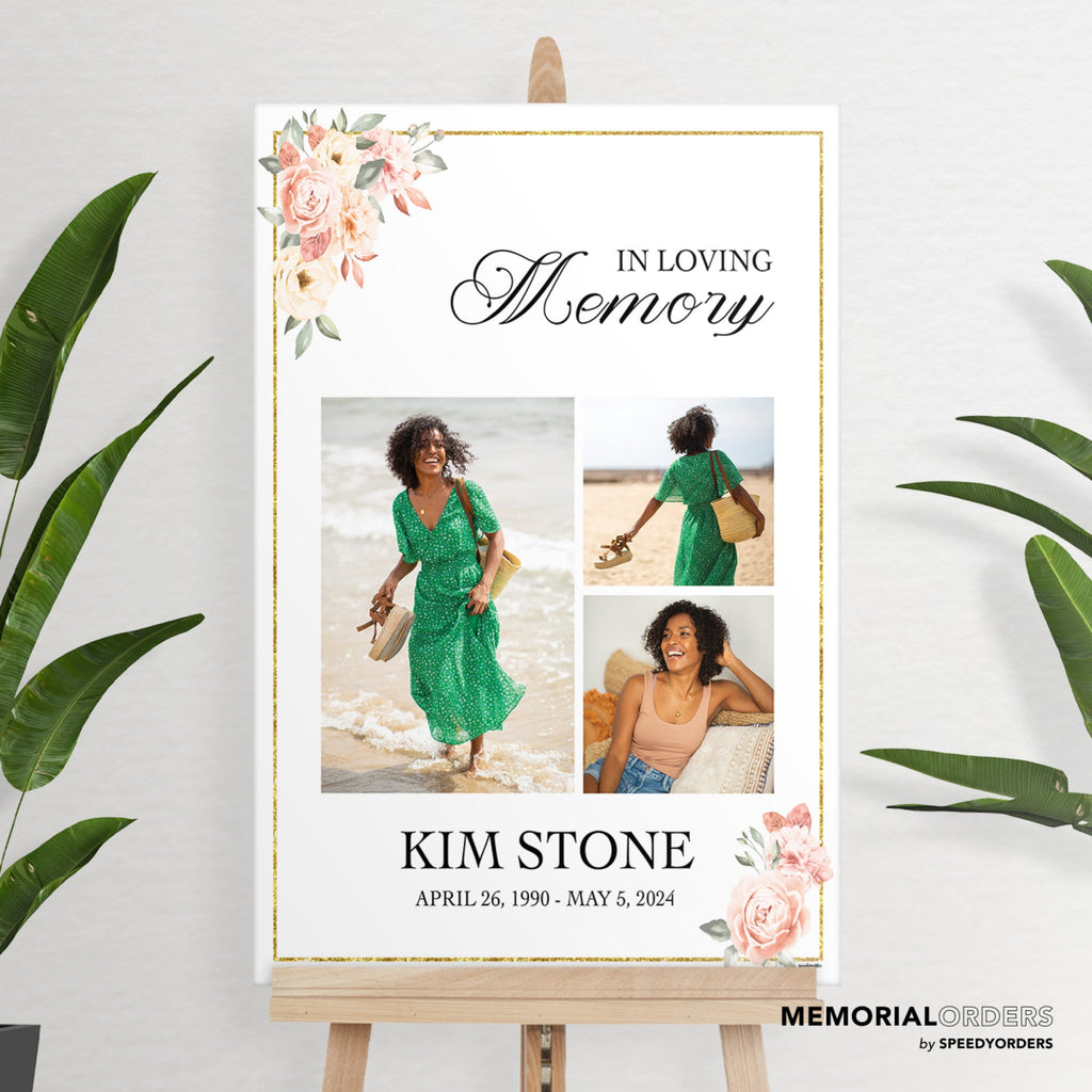 Personalized Funeral Sign With Photo - SpeedyOrders