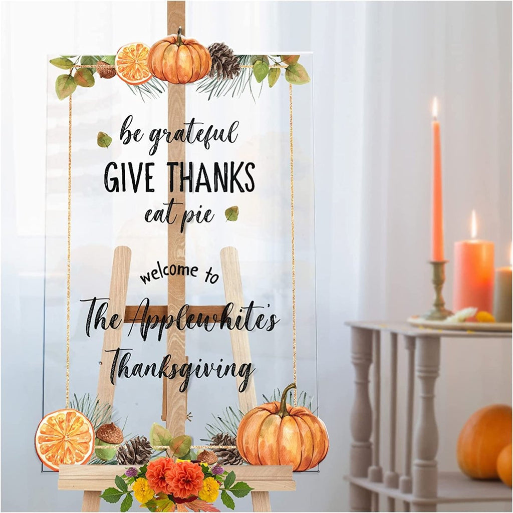 Personalized Give Thanks Thanksgiving Sign - SpeedyOrders