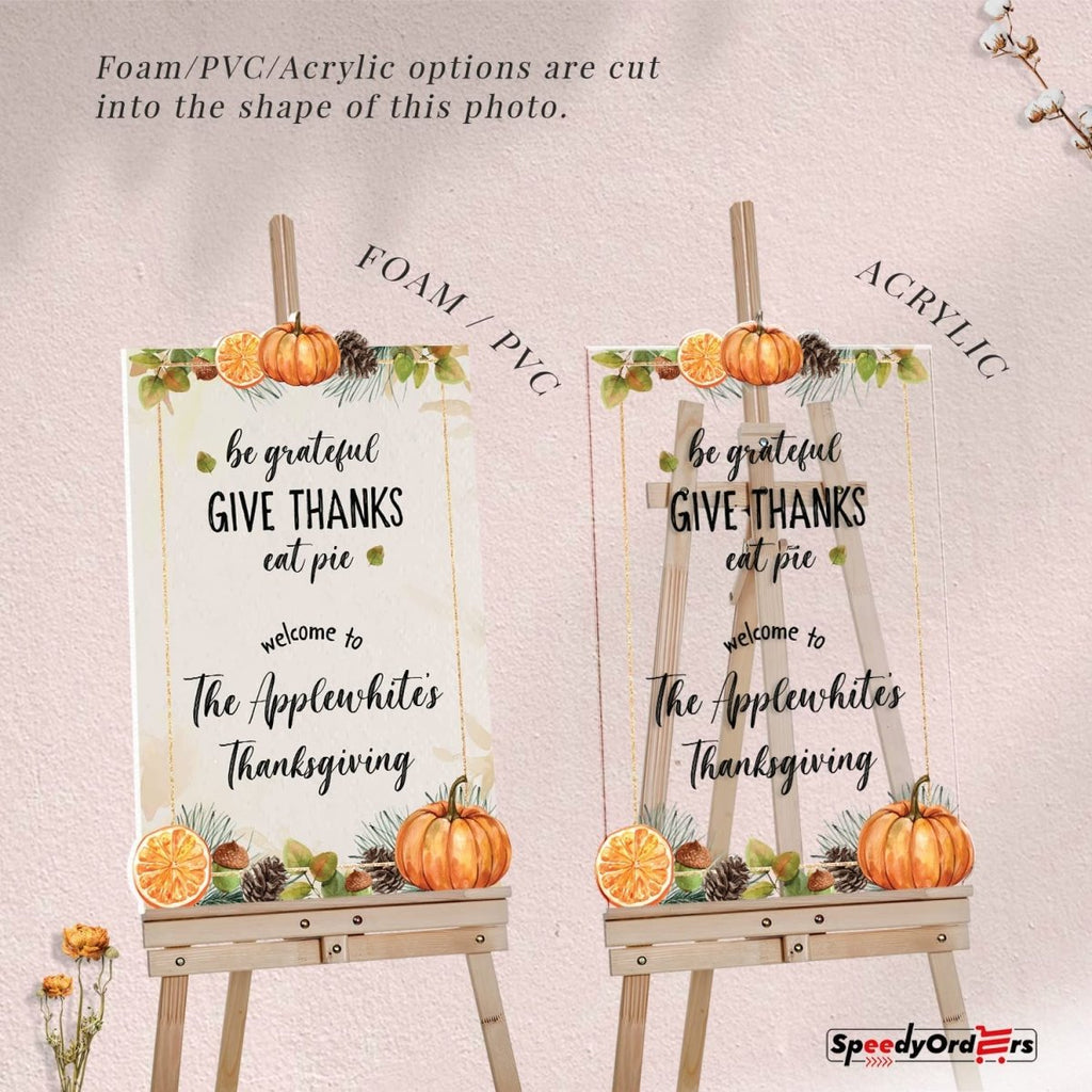 Personalized Give Thanks Thanksgiving Sign - SpeedyOrders