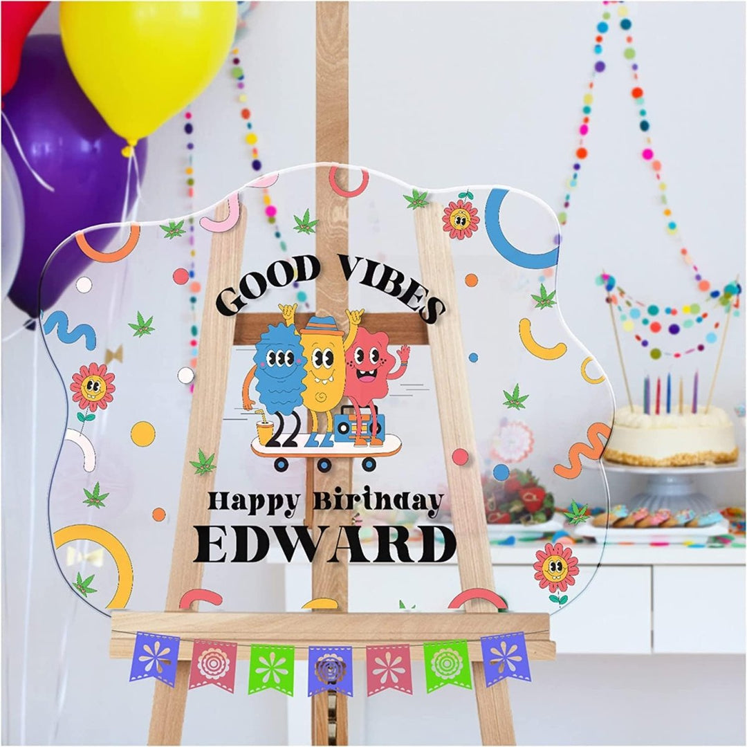 Personalized Good Vibes Birthday Sign - SpeedyOrders