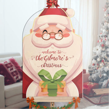 Personalized Happy Santa Christmas Welcome Sign - SpeedyOrders