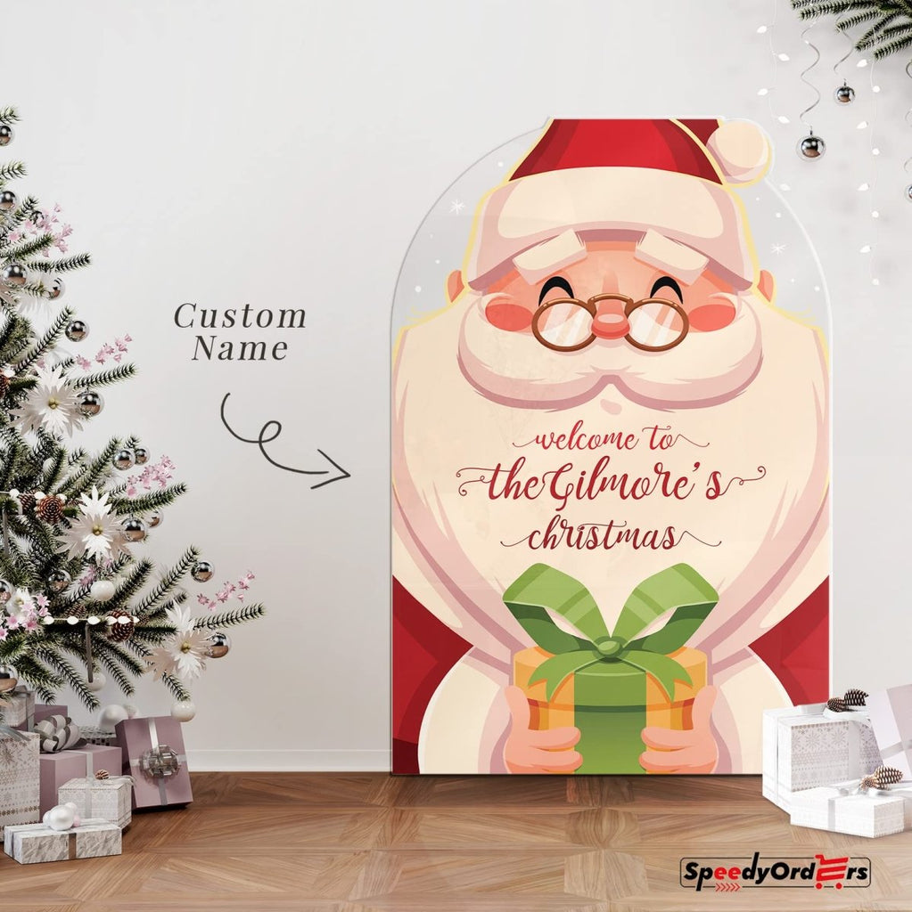 Personalized Happy Santa Christmas Welcome Sign - SpeedyOrders