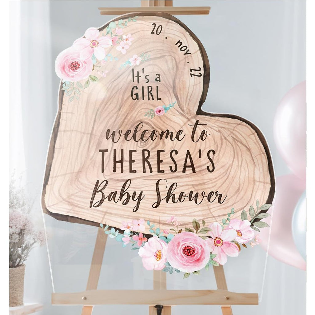 Personalized It’s A Girl Baby Shower Welcome Sign - SpeedyOrders