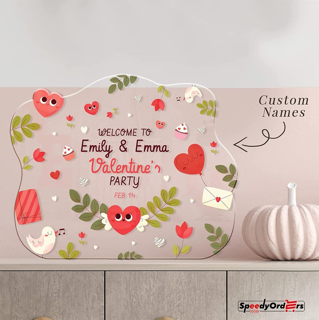 Personalized Love Is In The Air Valentines Party Welcome Sign - SpeedyOrders