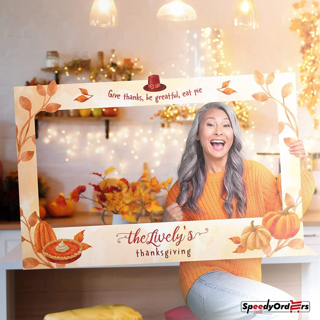 Personalized Pumpkin Thanksgiving Photo Selfie Frame - SpeedyOrders