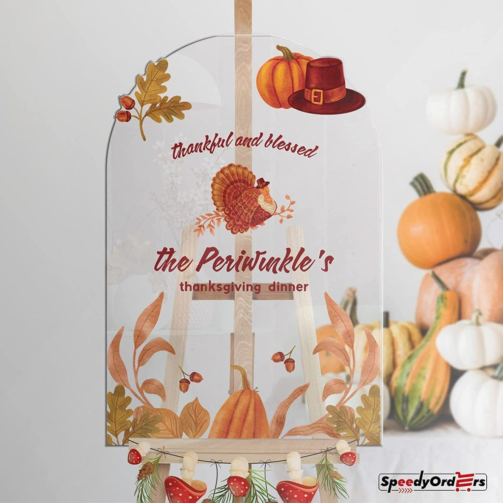 Personalized Thanksgiving Turkey Welcome Sign - SpeedyOrders