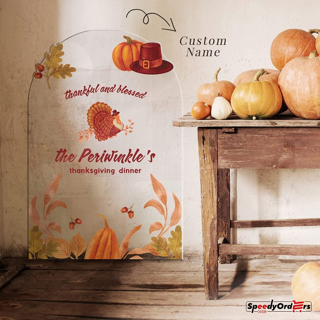 Personalized Thanksgiving Turkey Welcome Sign - SpeedyOrders