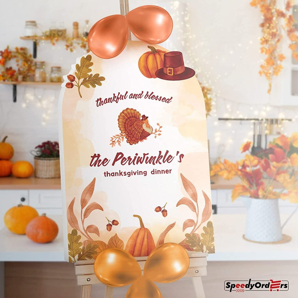 Personalized Thanksgiving Turkey Welcome Sign - SpeedyOrders