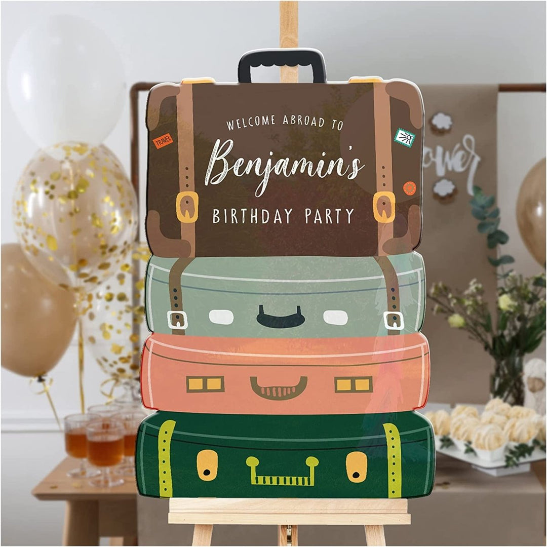 Personalized Travel Theme Birthday Party Sign - SpeedyOrders