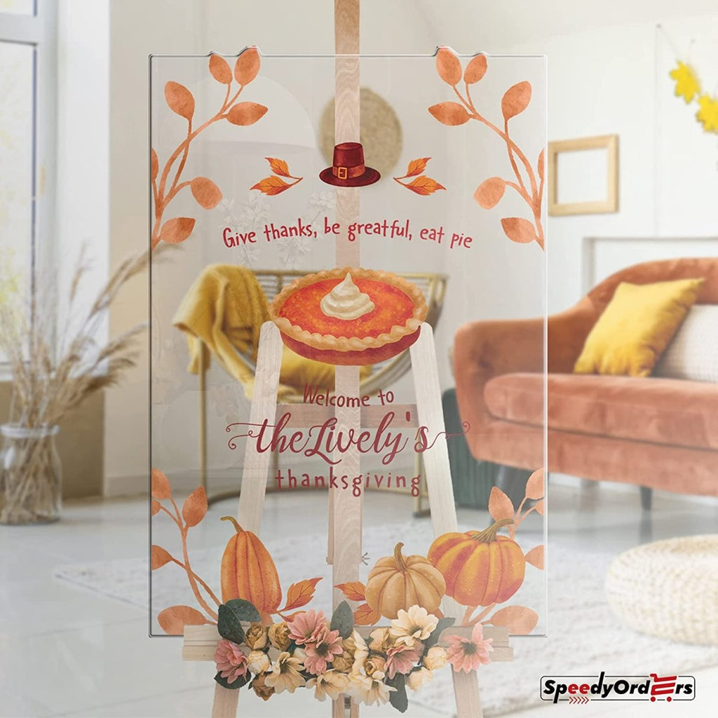 Personalized Warm Orange Pumpkin Thanksgiving Welcome Sign - SpeedyOrders