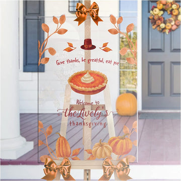 Personalized Warm Orange Pumpkin Thanksgiving Welcome Sign - SpeedyOrders