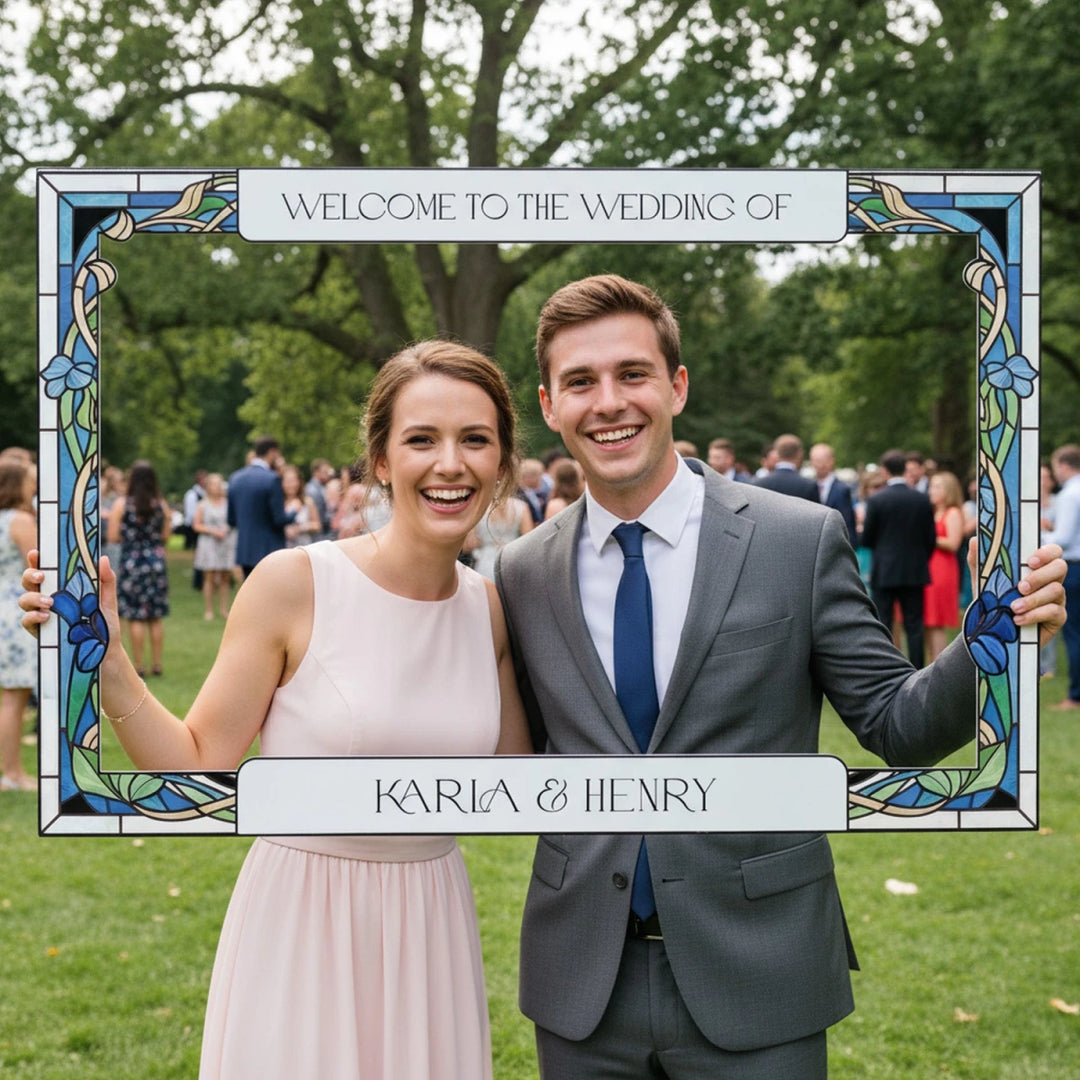 Personalized Wedding Photo Booth Frame, Garden Theme Wedding Photobooth Frame - SpeedyOrders