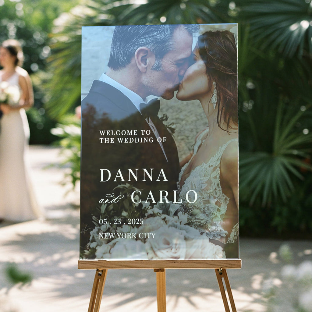 Personalized Wedding Sign With Couple Picture For Wedding Decorations - SpeedyOrders