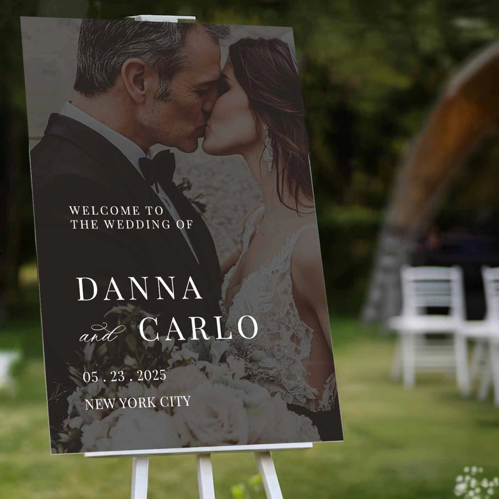 Personalized Wedding Sign With Couple Picture For Wedding Decorations - SpeedyOrders