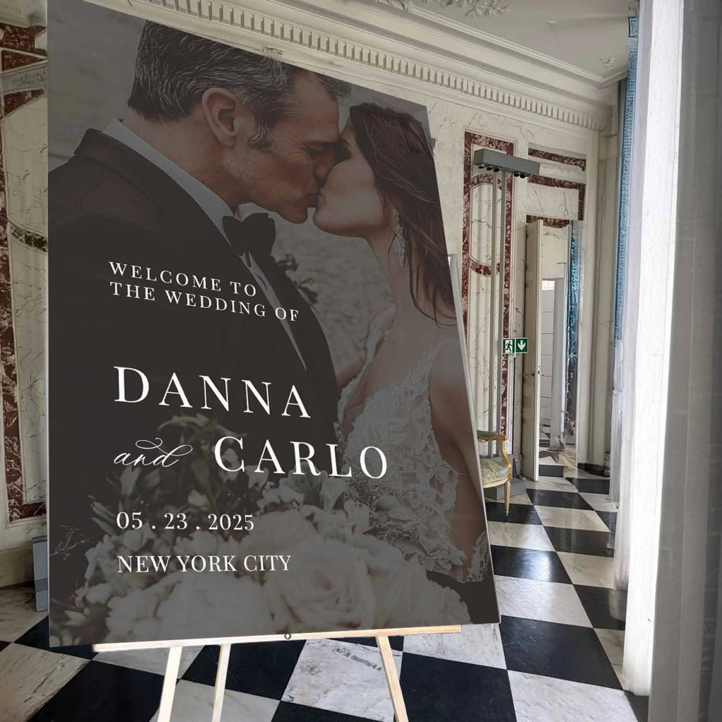 Personalized Wedding Sign With Couple Picture For Wedding Decorations - SpeedyOrders
