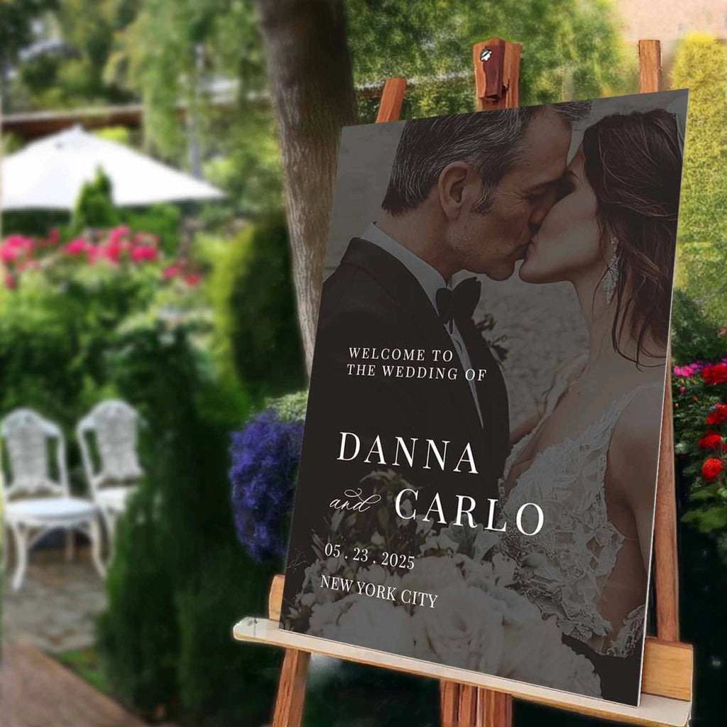 Personalized Wedding Sign With Couple Picture For Wedding Decorations - SpeedyOrders