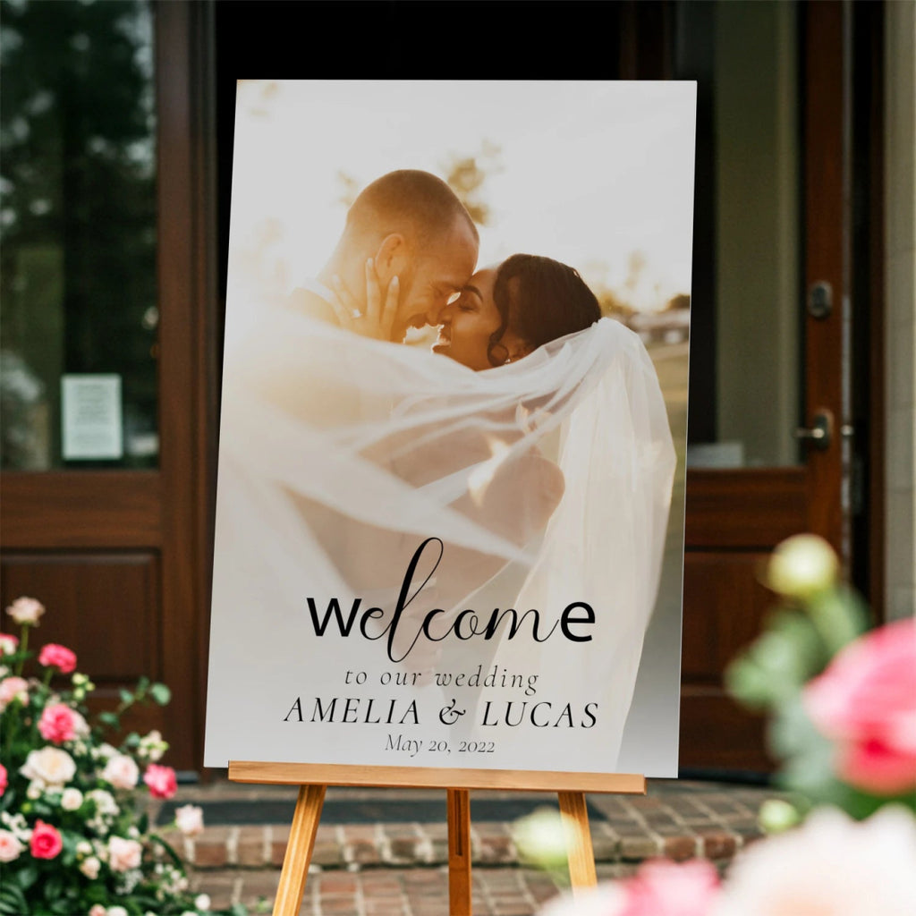 Personalized Wedding Welcome Sign With Photo - SpeedyOrders