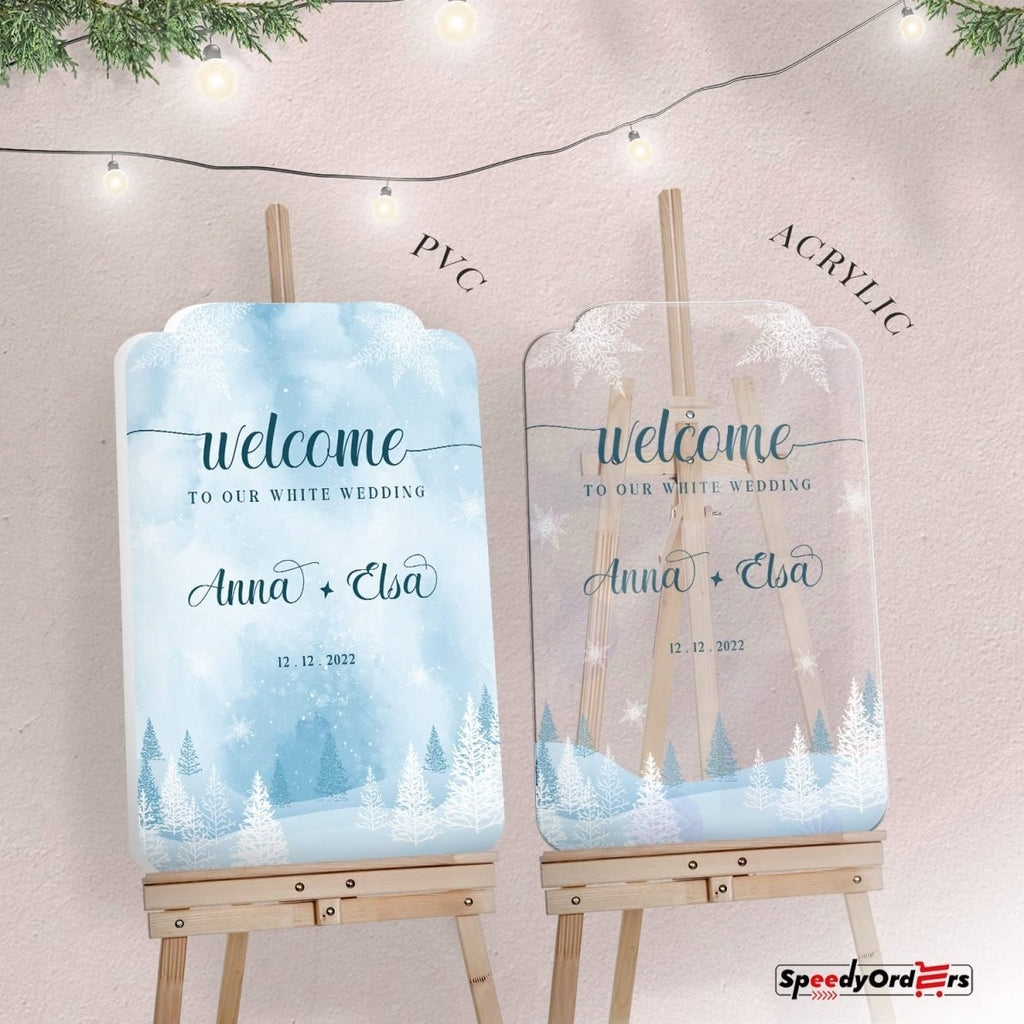 Personalized White Wedding Welcome Sign - SpeedyOrders