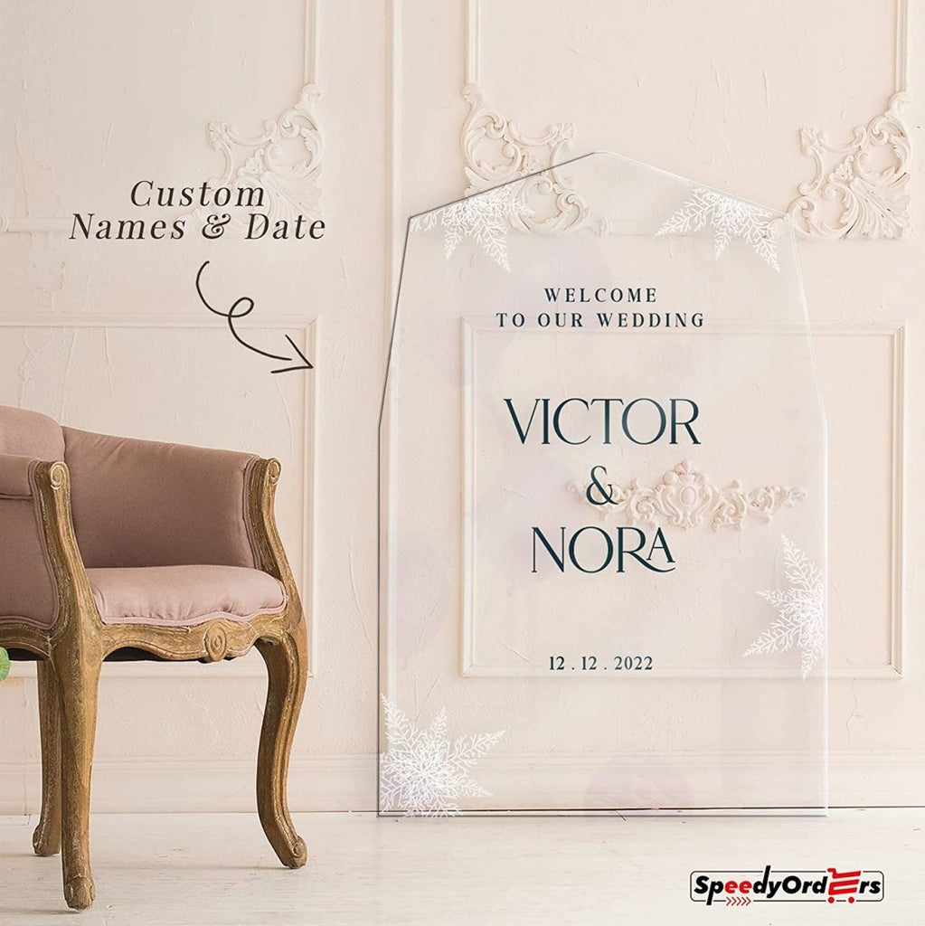 Personalized Winter Wedding Welcome Sign - SpeedyOrders