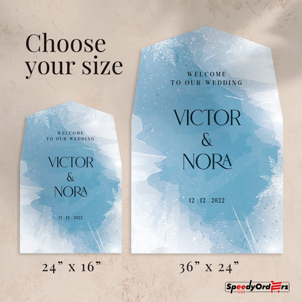 Personalized Winter Wedding Welcome Sign - SpeedyOrders