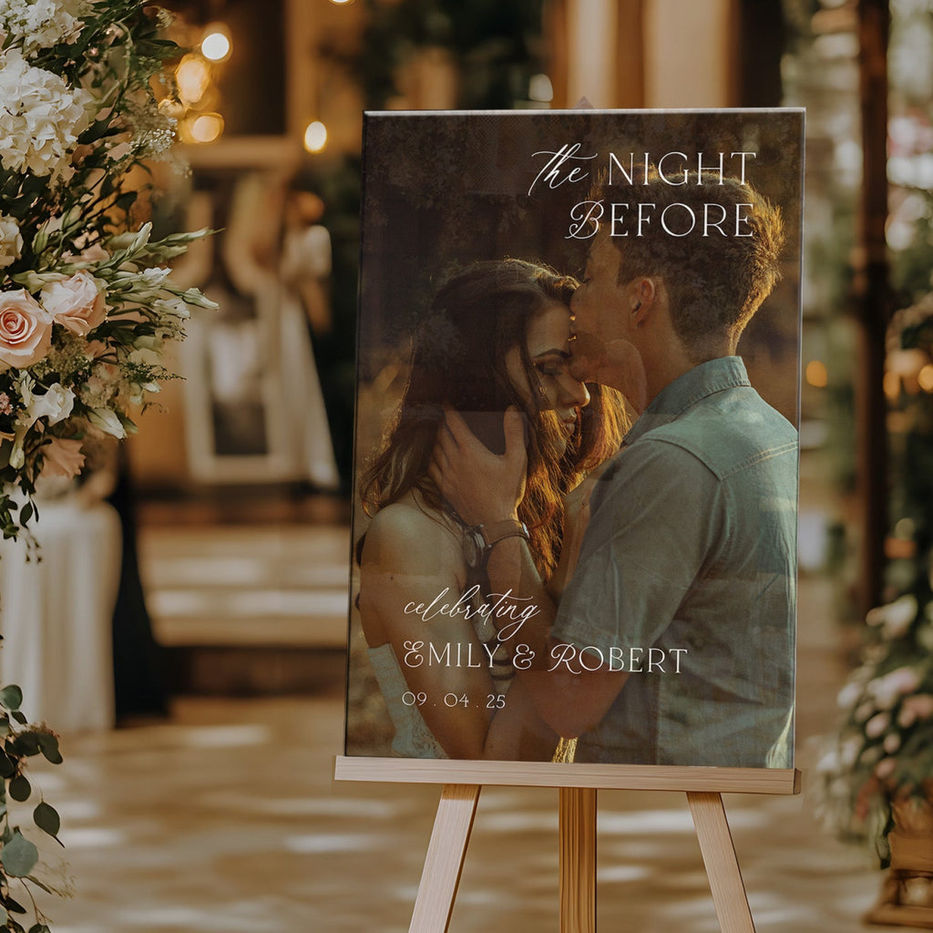 Photo Wedding Rehearsal Dinner Welcome Sign With Picture - SpeedyOrders