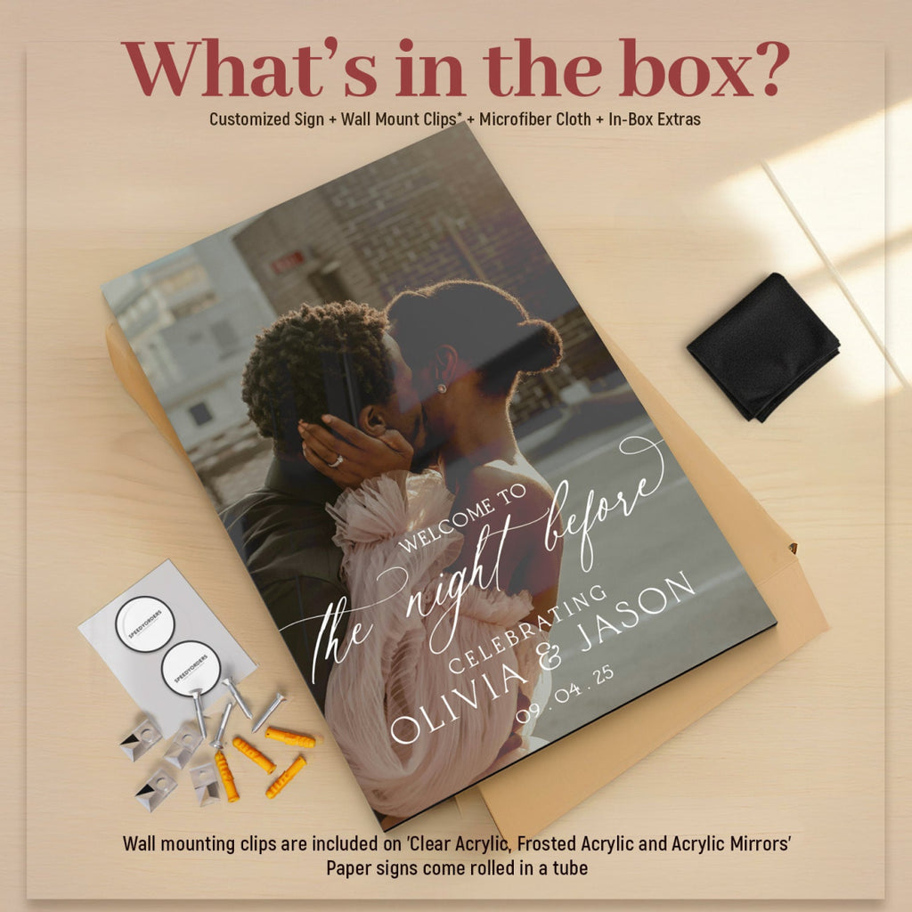 Photo Wedding Rehearsal Dinner Welcome Sign With Picture - SpeedyOrders