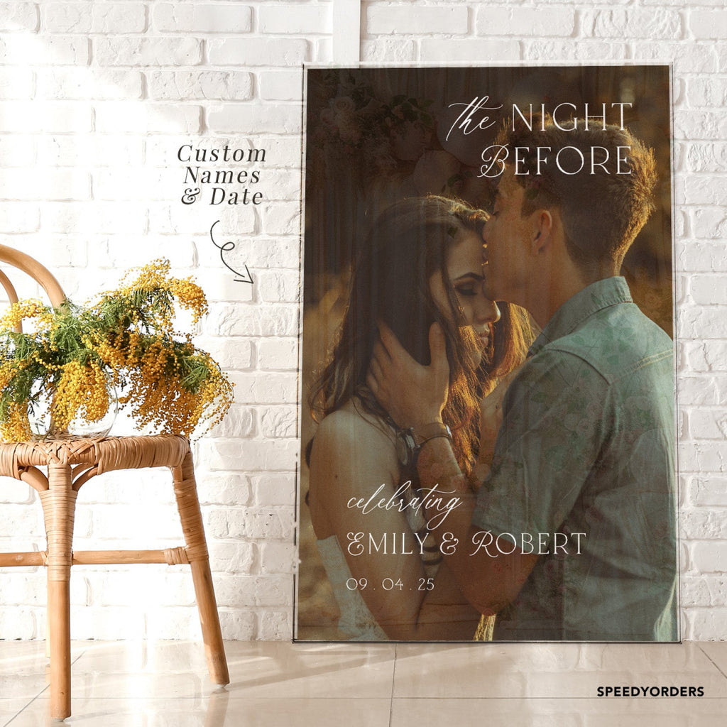 Photo Wedding Rehearsal Dinner Welcome Sign With Picture - SpeedyOrders