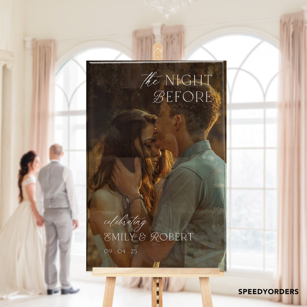 Photo Wedding Rehearsal Dinner Welcome Sign With Picture - SpeedyOrders