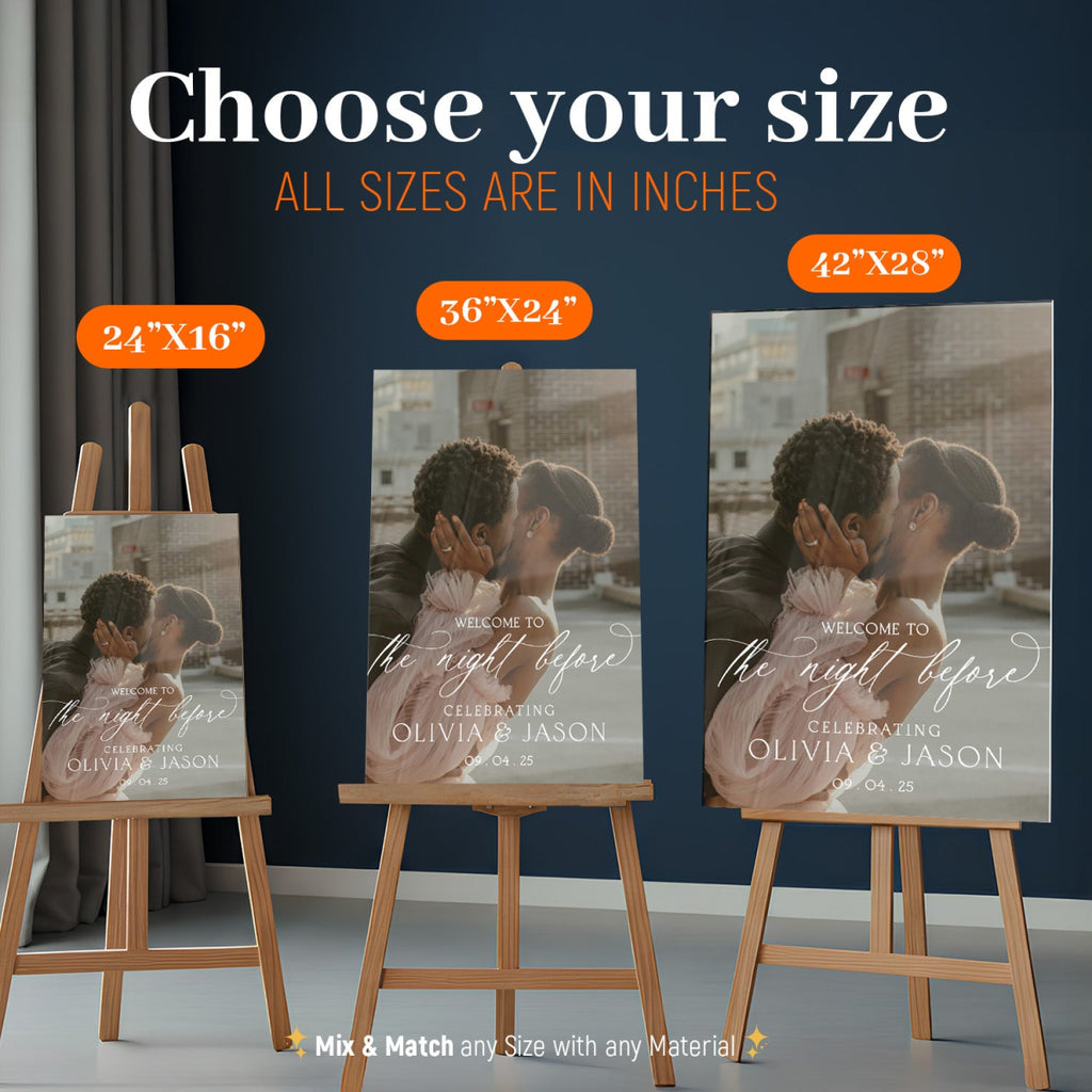 Photo Wedding Rehearsal Dinner Welcome Sign With Picture - SpeedyOrders