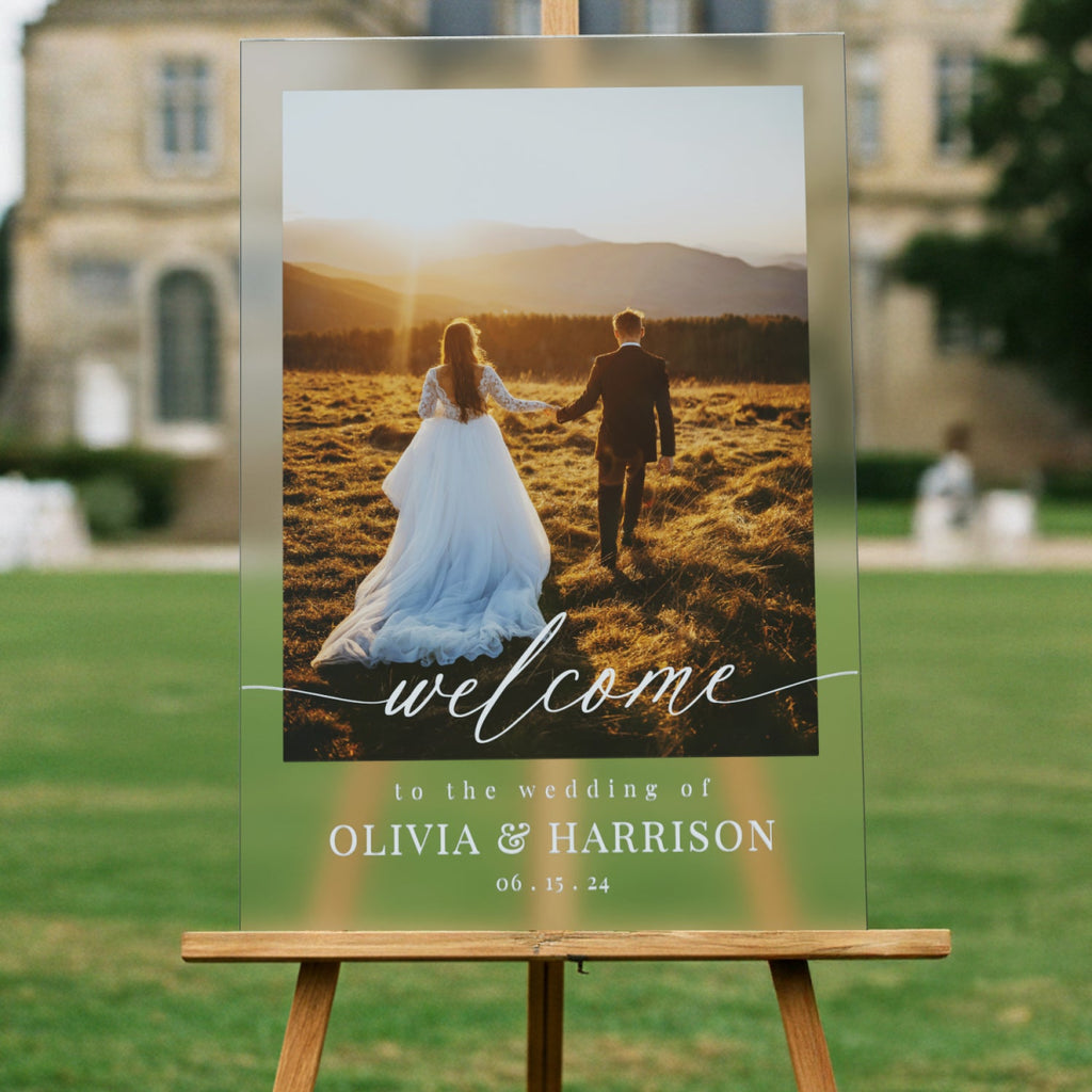 Photo Wedding Sign, Wedding Welcome Signs, Acrylic Wedding Sign With Photo - SpeedyOrders