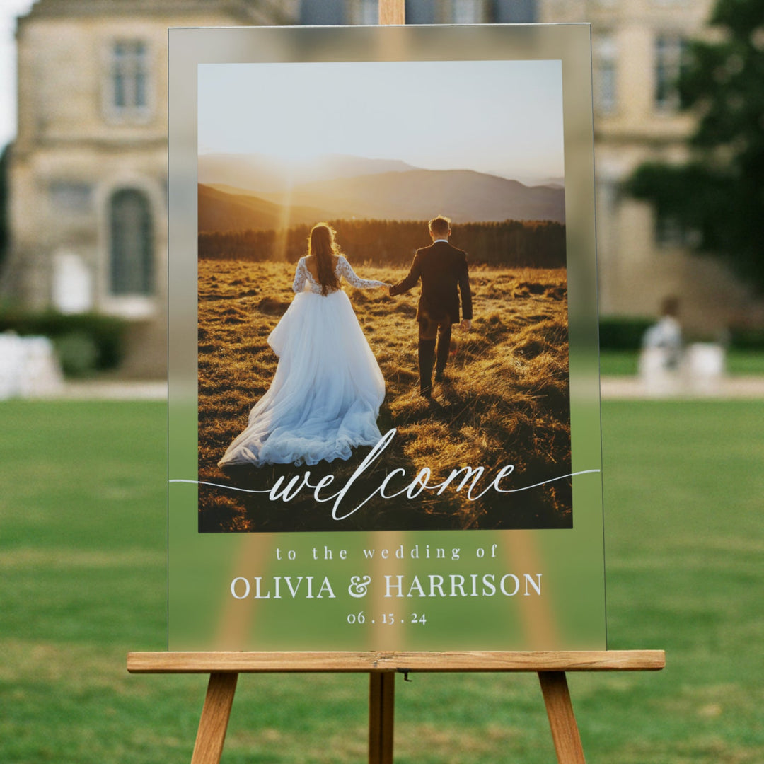 Photo Wedding Sign, Wedding Welcome Signs, Acrylic Wedding Sign With Photo - SpeedyOrders