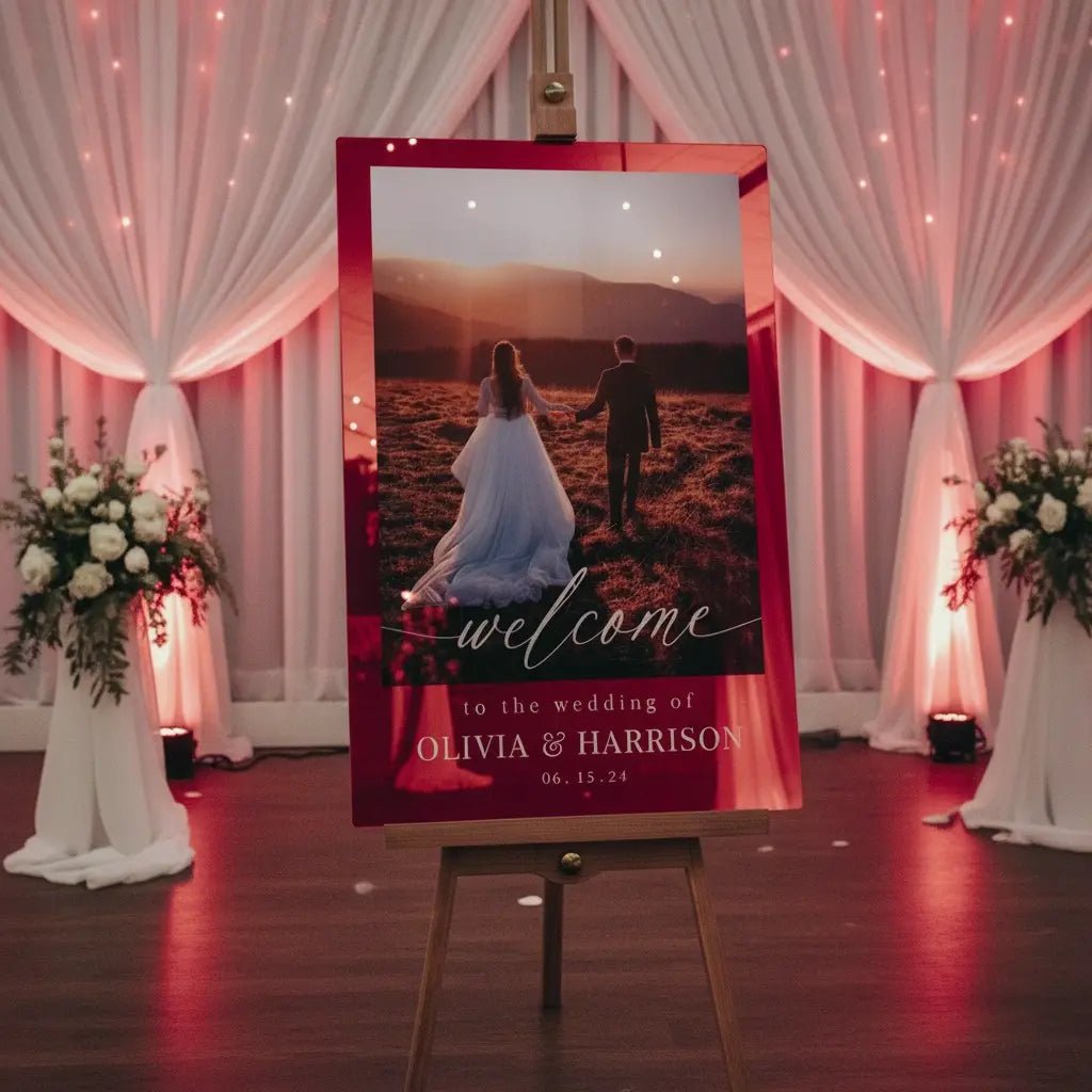 Photo Wedding Sign, Wedding Welcome Signs, Acrylic Wedding Sign With Photo - SpeedyOrders