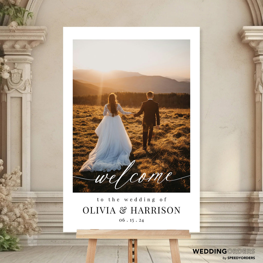 Photo Wedding Sign, Wedding Welcome Signs, Acrylic Wedding Sign With Photo - SpeedyOrders