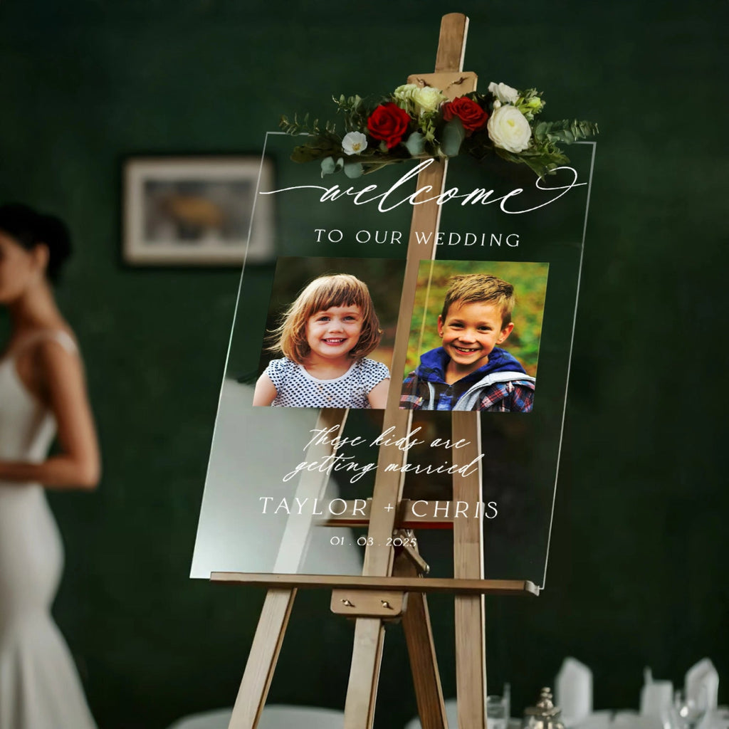 Photo Wedding Welcome Sign, These Kids Are Getting Married Wedding Sign With Photo - SpeedyOrders