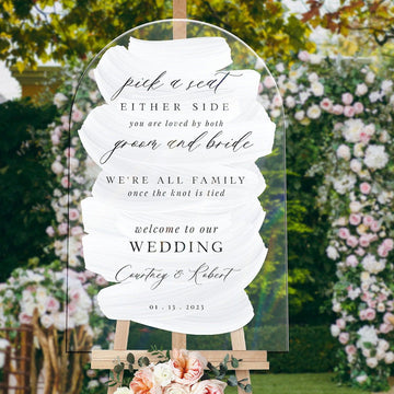 Pick A Seat Either Side Wedding Sign, We’re All Family Wedding Sign - SpeedyOrders