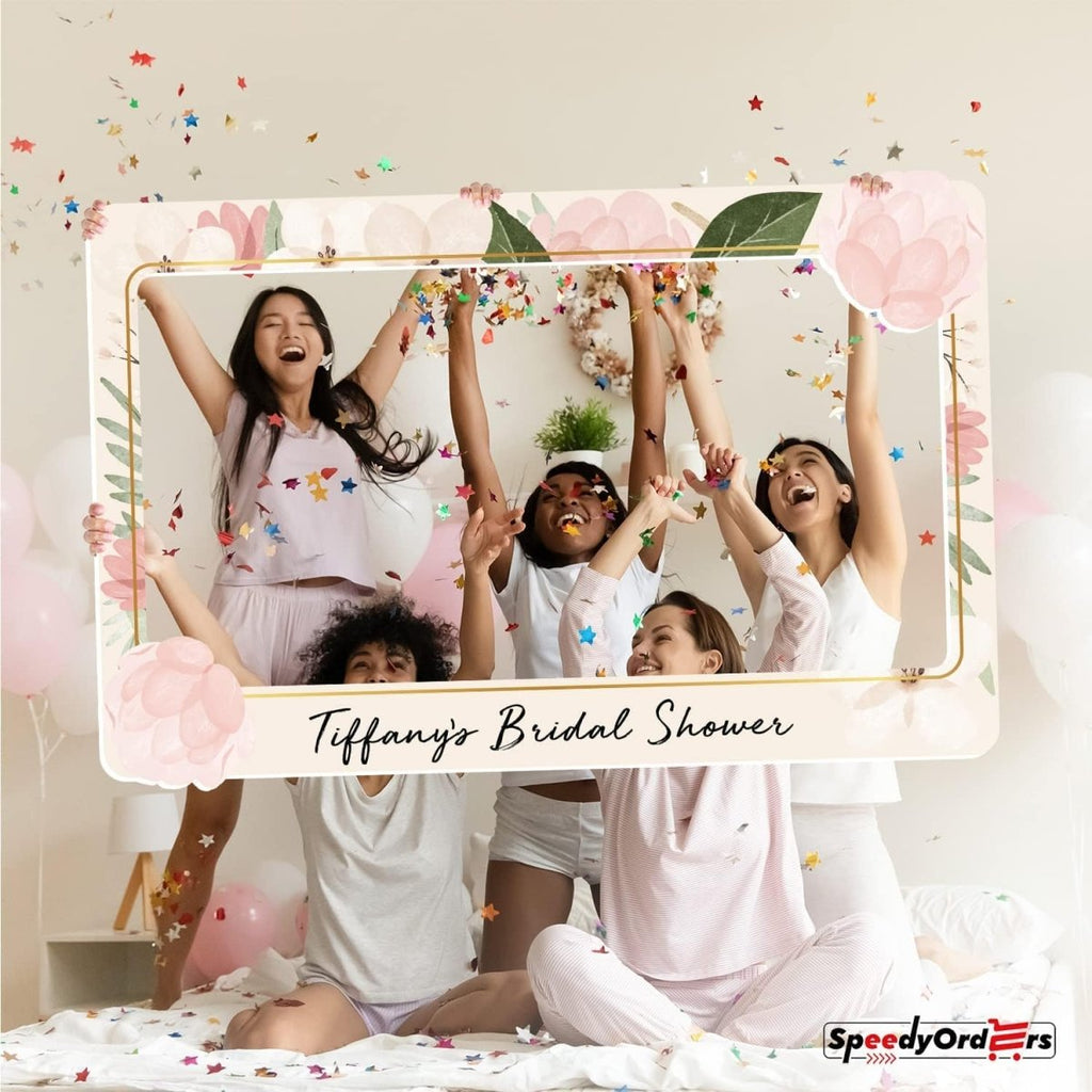 Pink Lotus Bridal Shower Photo Booth Frame - SpeedyOrders